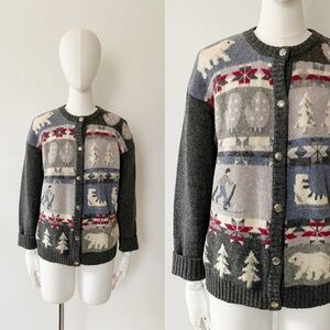 Northern Reflections | M | Vintage Apres Ski Cardigan